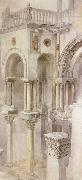 John Ruskin,HRWS The South Side of the Basilica fo St Mark's,Venice,Seen from the Loggia of the Doge's Palace (mk46) oil painting artist
